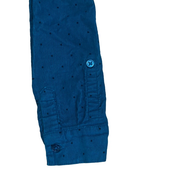 Carter’s turquoise blue corduroy polka dot collared button down dress, 3T - Picture 6 of 7